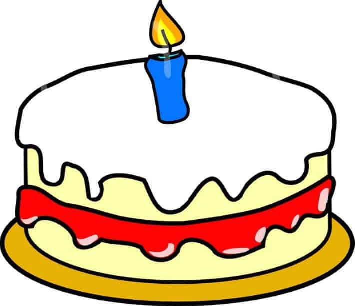 Un an. Un gâteau d'anniversaire avec une bougie.