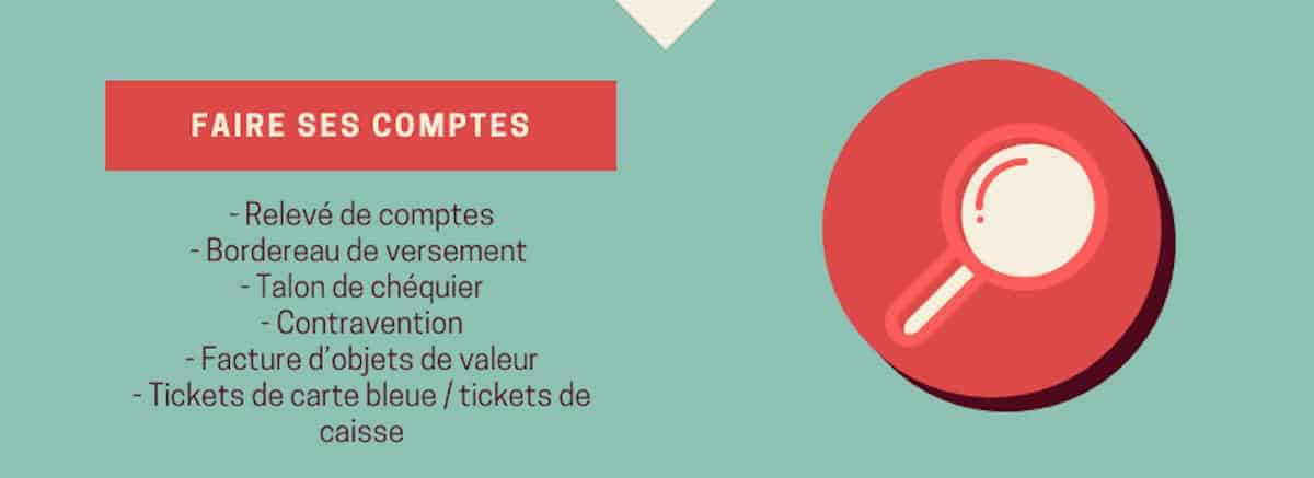 Quels papiers pour faire ses comptes. Faire ses comptes.