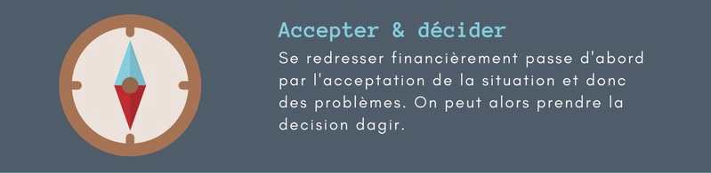 Redresser une situation financiere difficile. Accepter et décider.